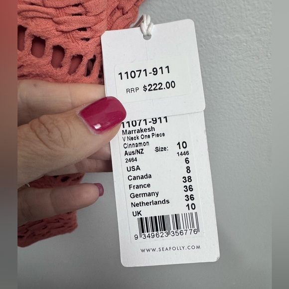 Seafolly Marrakesh V Neck One Piece - Cinnamon NWT - Picture 9 of 10